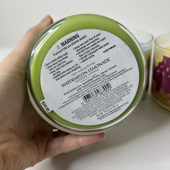 Bath & Body Works Candles Whipped Coconut Milkshake Lemonade & Berry Waffle Cone - Picture 8 of 8